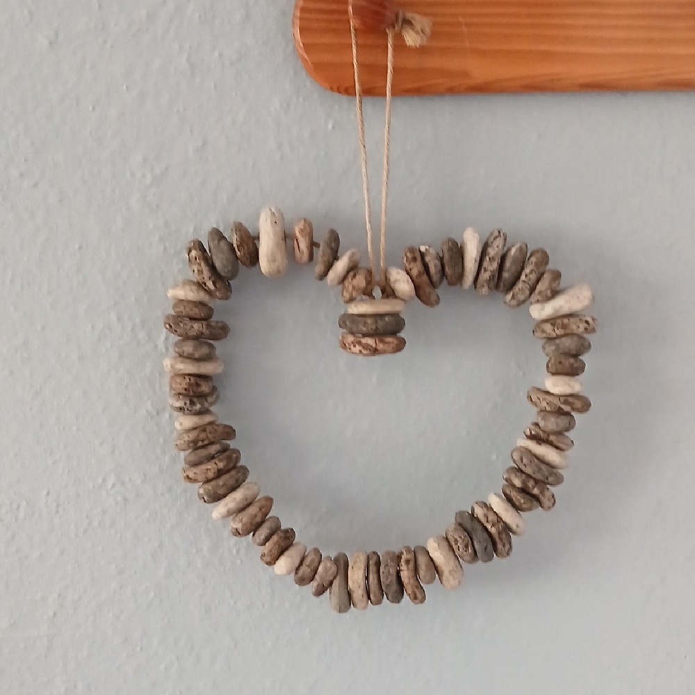 Rustic Stone Heart Wall Hanging